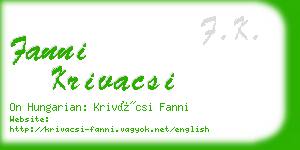 fanni krivacsi business card